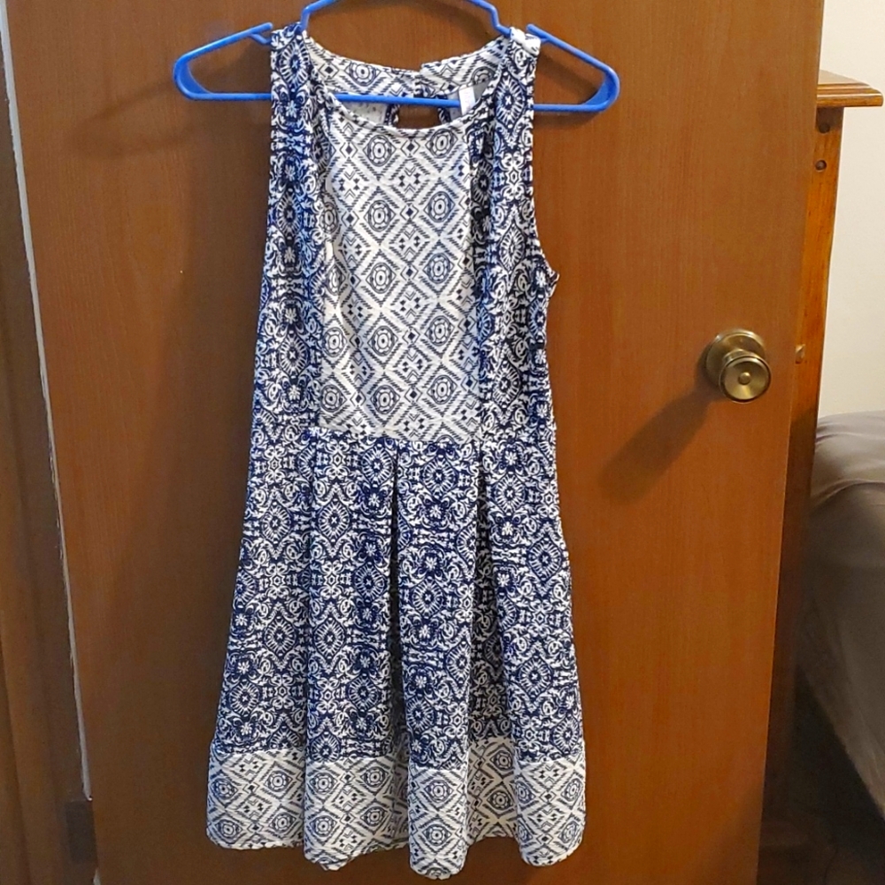 Blue and white summer dress
